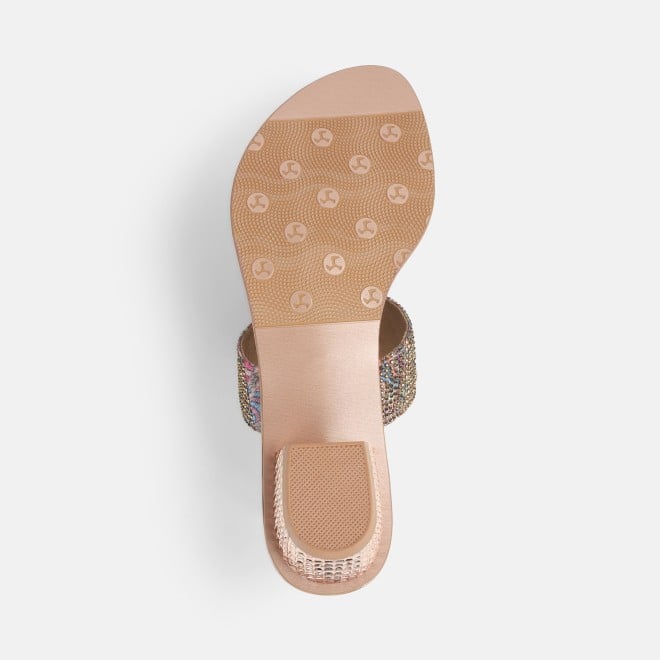 Mochi Women Peach Ethnic Kolhapuris (SKU: 32-1164-80-36)