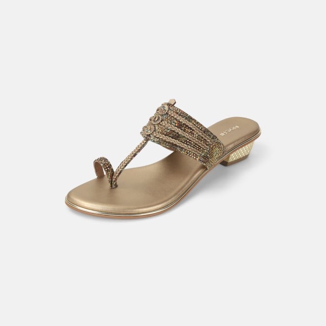 Mochi Women Antic-gold Ethnic Kolhapuris (SKU: 32-1164L-28-42)