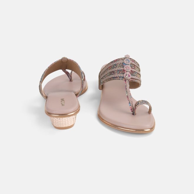 Mochi Women Peach Ethnic Kolhapuris (SKU: 32-1164L-80-42)