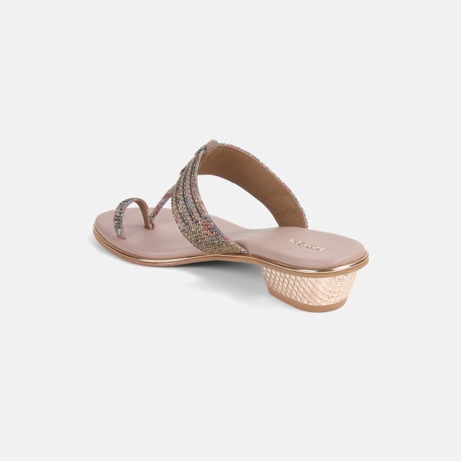 Mochi Women Peach Ethnic Kolhapuris (SKU: 32-1164L-80-42)