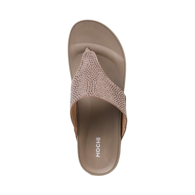 Mochi Women Beige Casual Slippers (SKU: 32-116L-20-42)