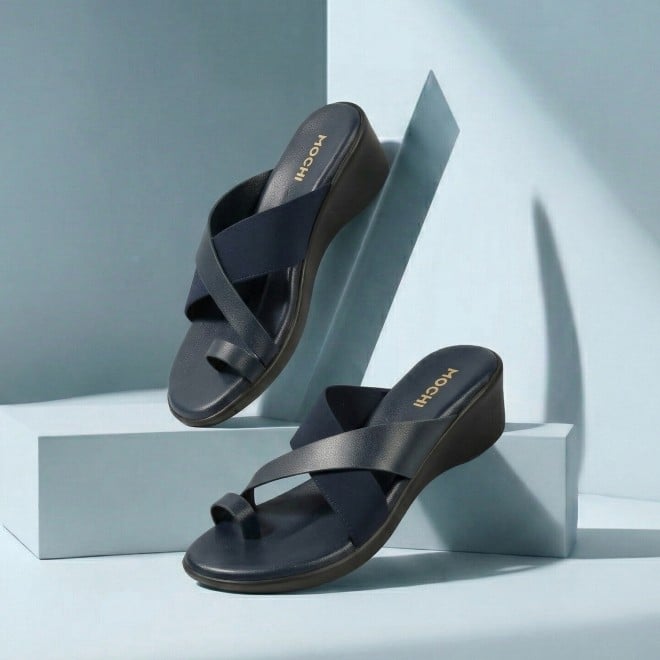 Mochi Women Blue-navy Casual Slip Ons