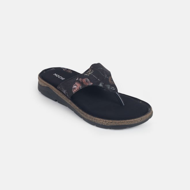 Mochi Women Black Casual Slippers