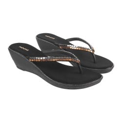 Women Black Casual Slip Ons