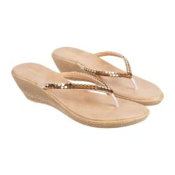 Women Gold Casual Slip Ons