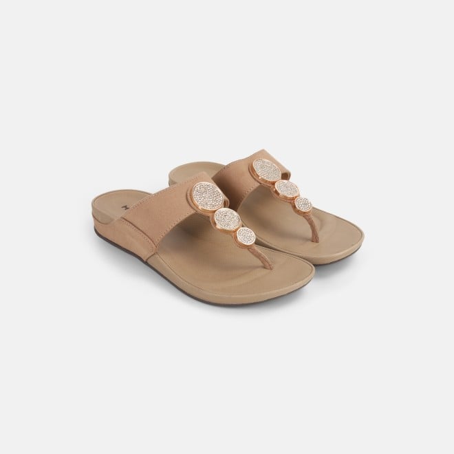 Mochi Women Gold Casual Slippers (SKU: 32-1194L-15-42)