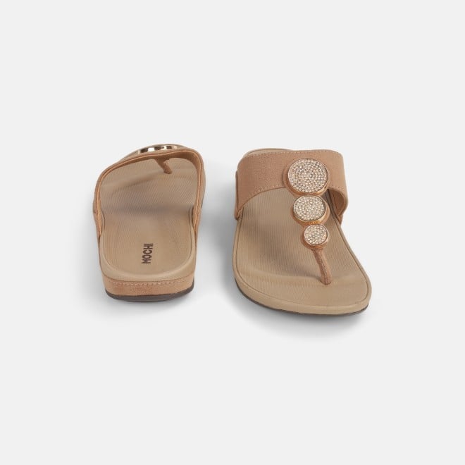 Mochi Women Gold Casual Slippers (SKU: 32-1194L-15-42)