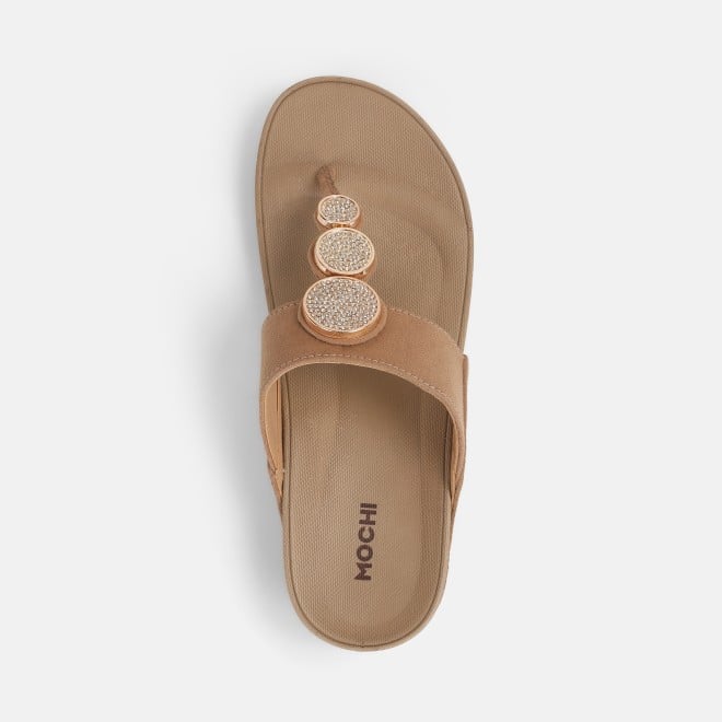 Mochi Women Gold Casual Slippers (SKU: 32-1194L-15-42)