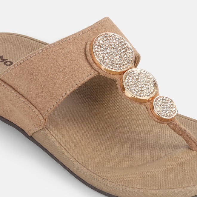 Mochi Women Gold Casual Slippers (SKU: 32-1194L-15-42)