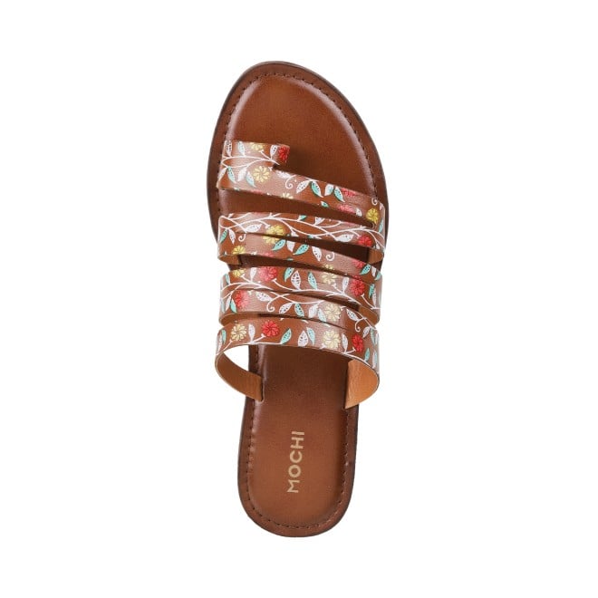 Mochi Women Tan Casual Slippers (SKU: 32-120-23-36)