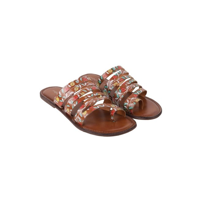 Mochi Women Tan Casual Slippers (SKU: 32-120L-23-42)