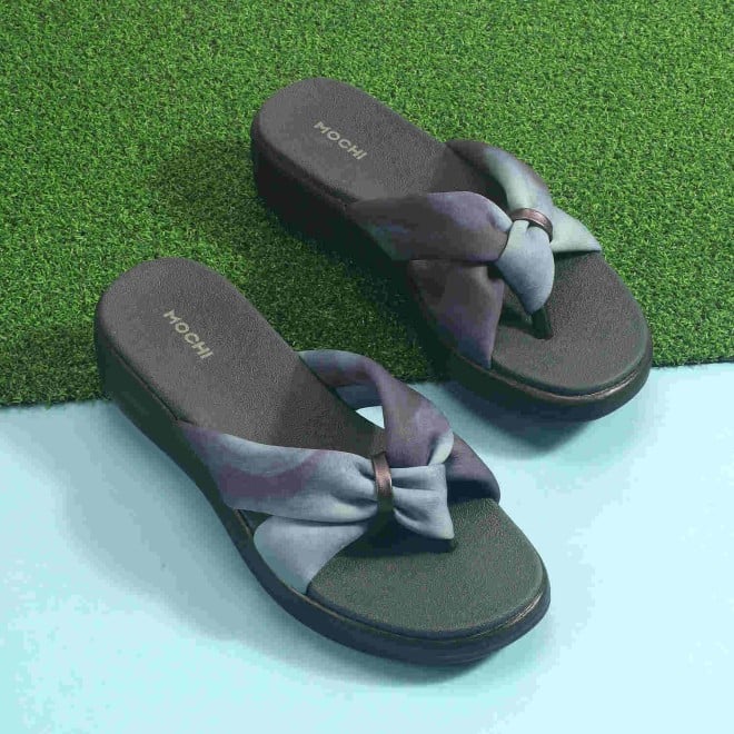 Mochi Women Grey Casual Slippers