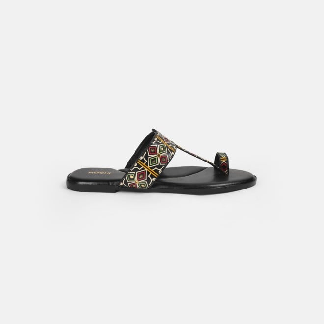 Mochi Women Black Ethnic Slippers (SKU: 32-1214-11-36)