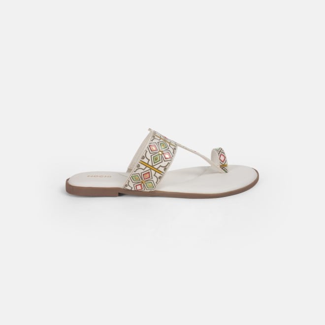Mochi Women White Ethnic Slippers (SKU: 32-1214-16-37)
