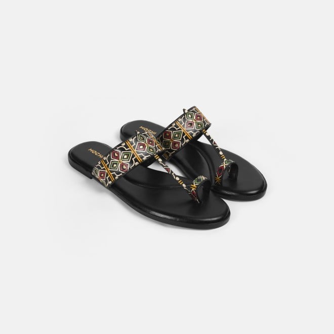 Mochi Women Black Ethnic Slippers (SKU: 32-1214L-11-42)