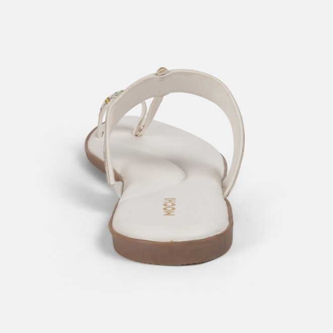 Mochi Women White Ethnic Slippers (SKU: 32-1214L-16-42)