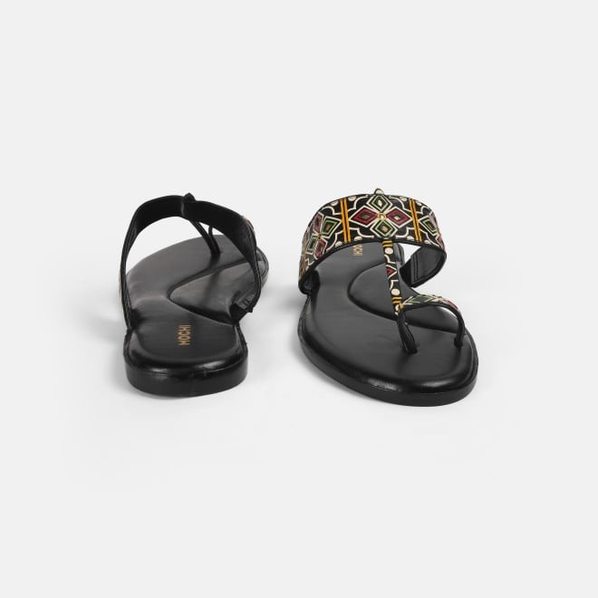 Mochi Women Black Ethnic Slippers (SKU: 32-1214L-11-42)