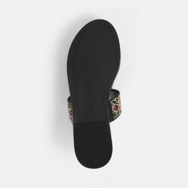 Mochi Women Black Ethnic Slippers (SKU: 32-1214L-11-42)