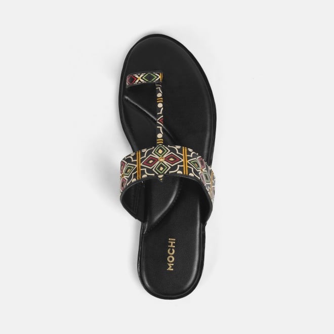 Mochi Women Black Ethnic Slippers (SKU: 32-1214L-11-42)
