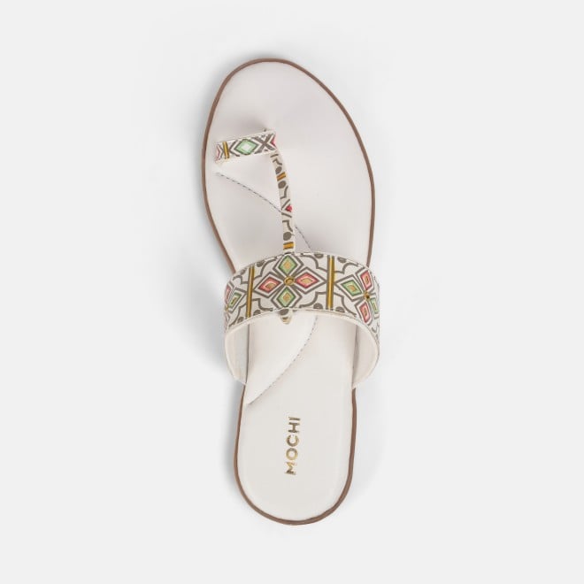 Mochi Women White Ethnic Slippers (SKU: 32-1214L-16-42)