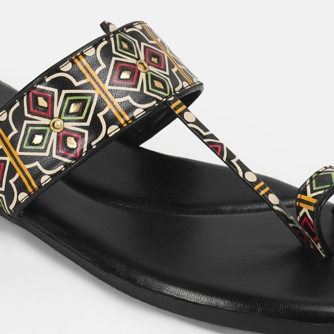 Mochi Women Black Ethnic Slippers (SKU: 32-1214L-11-42)