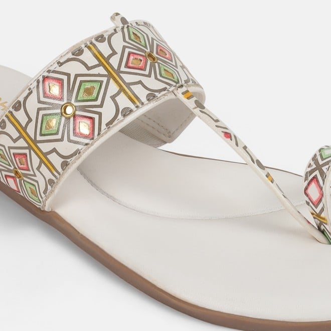 Mochi Women White Ethnic Slippers (SKU: 32-1214L-16-42)