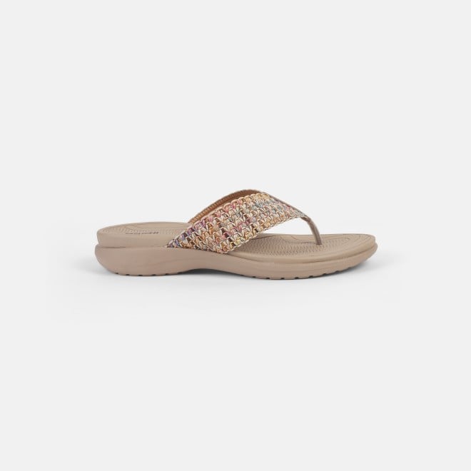 Mochi Women Beige Casual Slippers (SKU: 32-1216-20-36)
