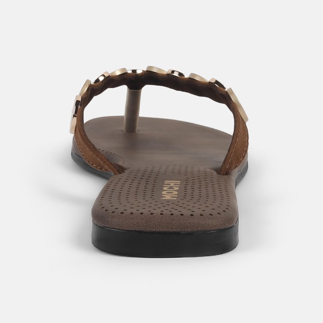 Mochi Women Gold Casual Slippers (SKU: 32-1220-15-36)