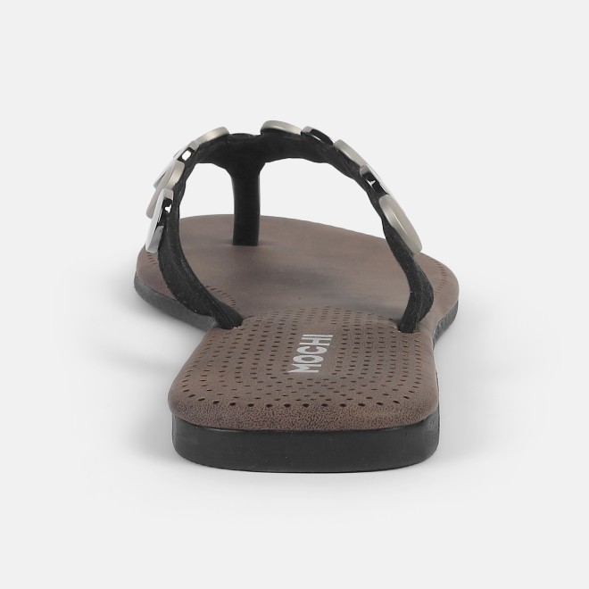 Mochi Women Gun-metal Casual Slippers (SKU: 32-1220-29-36)