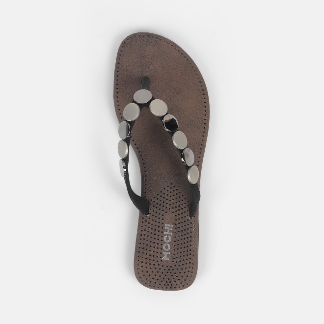 Mochi Women Gun-metal Casual Slippers (SKU: 32-1220-29-36)