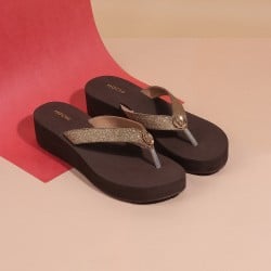 Women Antique-Gold Casual Slippers