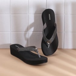 Women Gun-Metal Casual Slippers