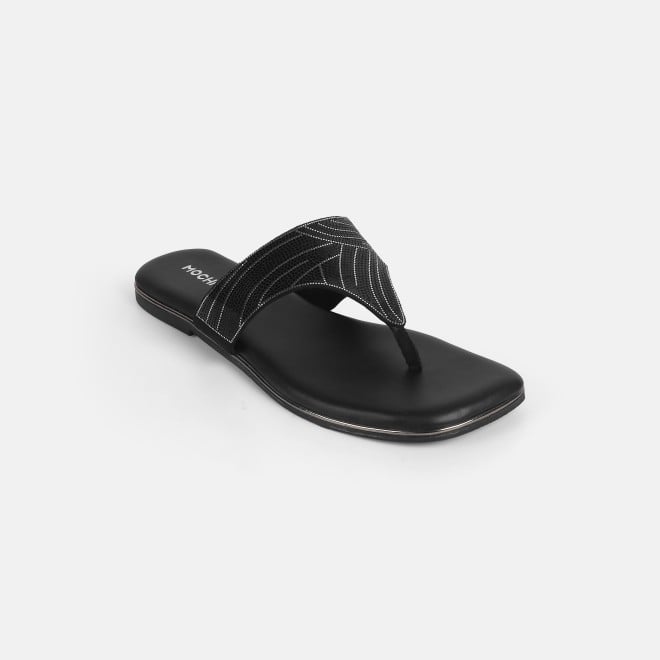 Mochi Women Black Casual Slippers