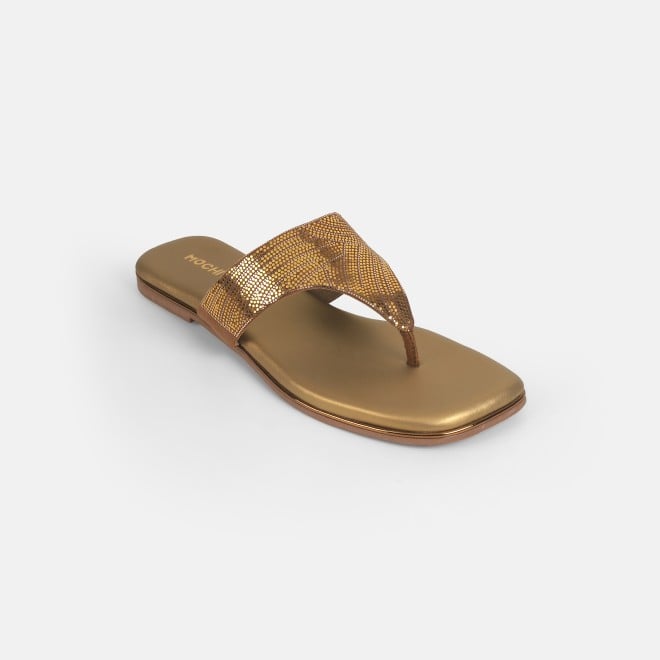 Mochi Women Antic-gold Casual Slippers