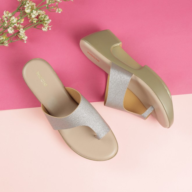 Mochi Women Peach Casual Slip Ons (SKU: 32-1277-80-36)