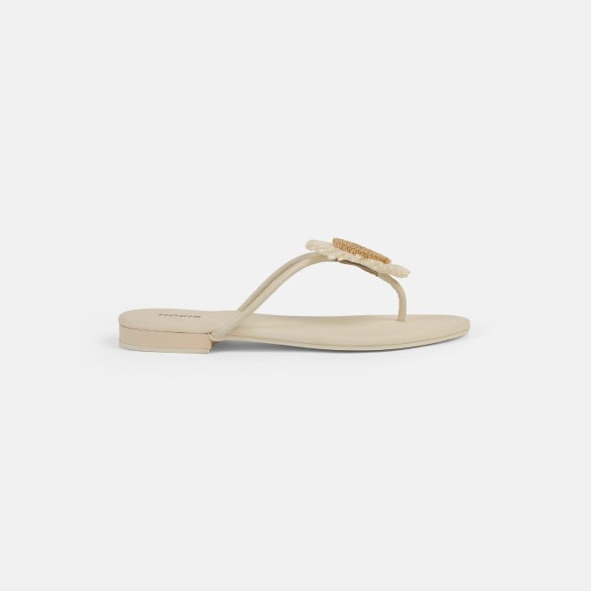 Mochi Women Beige Casual Slippers (SKU: 32-1328-20-36)