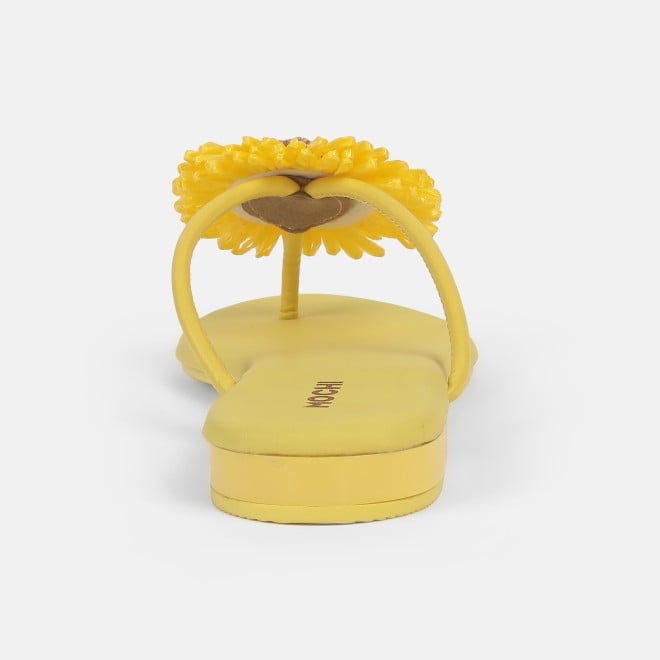 Mochi Women Yellow Casual Slippers (SKU: 32-1328-33-36)