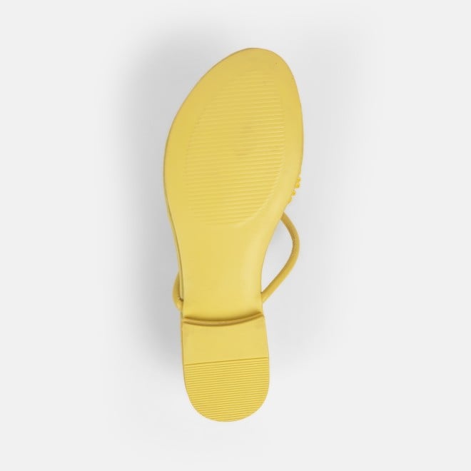 Mochi Women Yellow Casual Slippers (SKU: 32-1328-33-36)