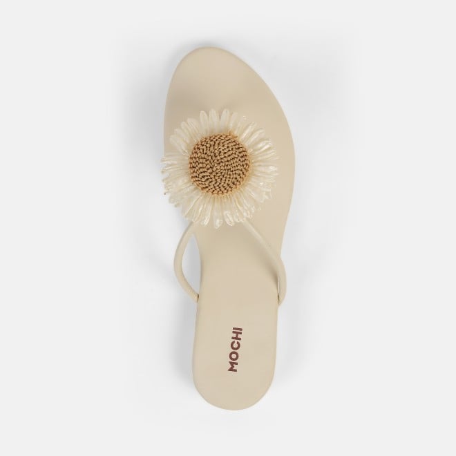 Mochi Women Beige Casual Slippers (SKU: 32-1328-20-36)