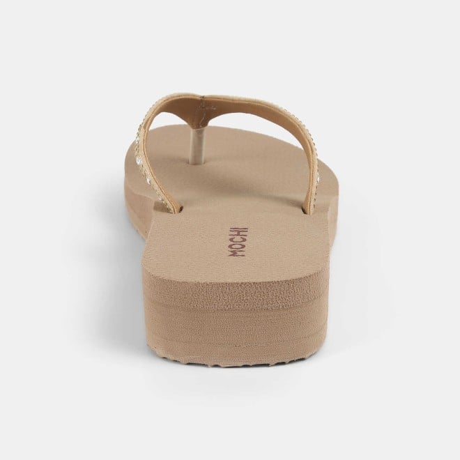 Mochi Women Beige Casual Slippers (SKU: 32-1341-20-36)