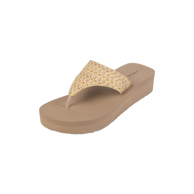 Mochi Women Beige Casual Slippers (SKU: 32-1346-20-36)