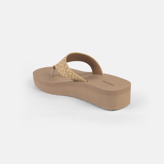 Mochi Women Beige Casual Slippers (SKU: 32-1346-20-36)