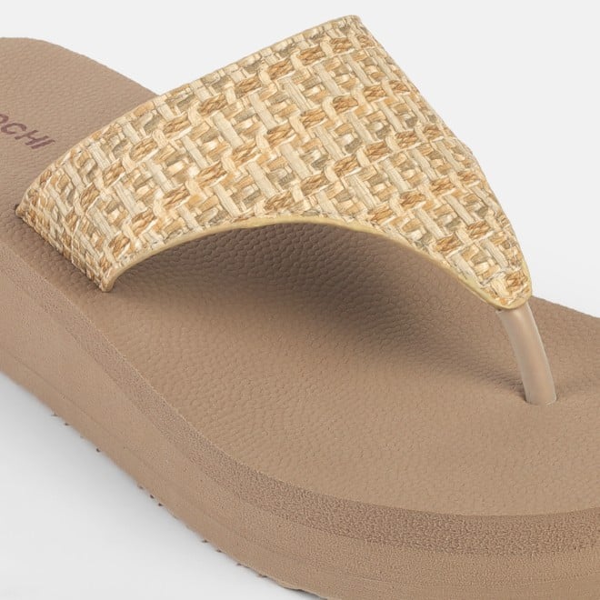 Mochi Women Beige Casual Slippers (SKU: 32-1346-20-36)