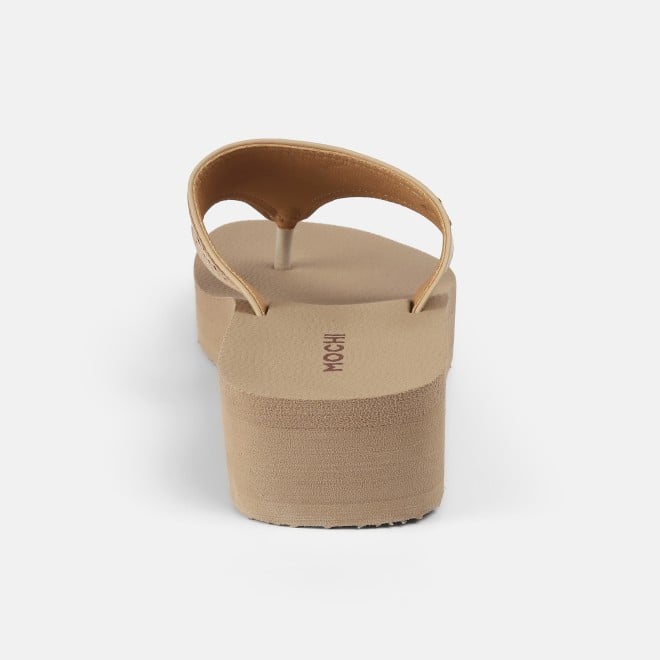 Mochi Women Beige Casual Slippers (SKU: 32-1351-20-36)