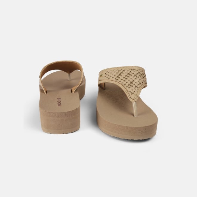 Mochi Women Beige Casual Slippers (SKU: 32-1351-20-36)