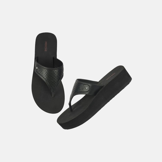 Mochi Women Black Casual Slippers (SKU: 32-1351-11-36)