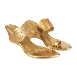 Women Antique-Gold Casual Slip Ons