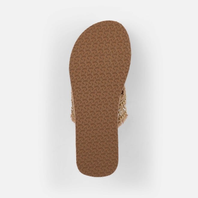 Mochi Women Beige Casual Slippers (SKU: 32-1370-20-36)