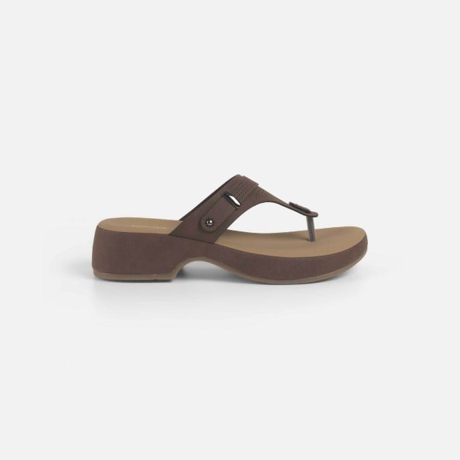 Mochi Women Brown Casual Slippers (SKU: 32-1372-12-36)