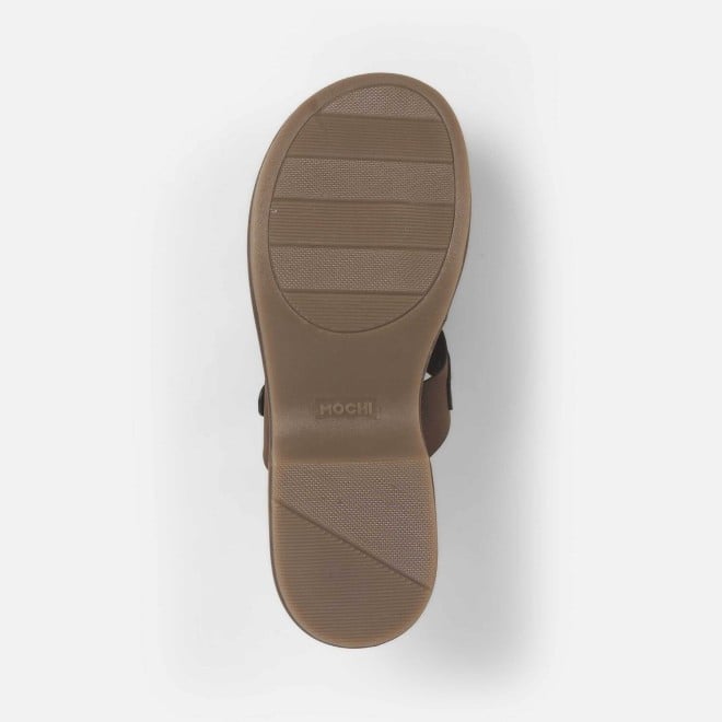 Mochi Women Brown Casual Slippers (SKU: 32-1372-12-36)